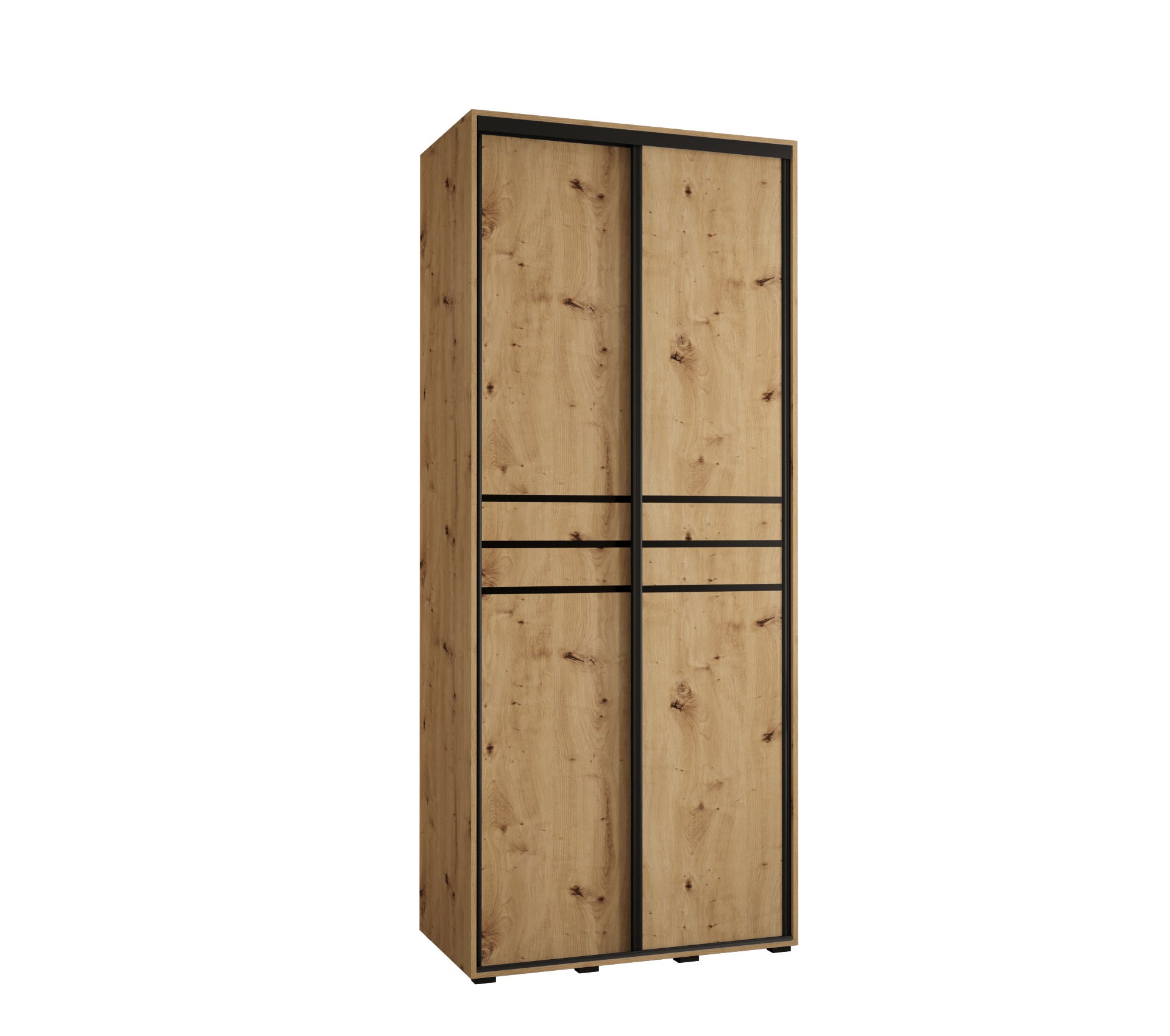 Szafa przesuwna wysoka Davos 10 100 x 45 x 235,2 cm artisan + artisan + u. czarny - Abiks Meble