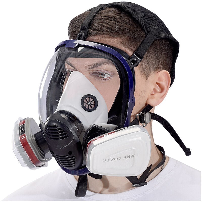 7 en 1 Masque de protection Respirateur facial, Respirateur léger pour visage complet Peinture Pulvérisation Décoration Travail du bois - 4