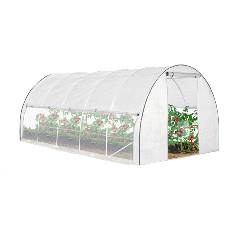 Tunel ogrodowy 4iQ Group 3x8m Biały Folia UV 25mm siatka na insekty