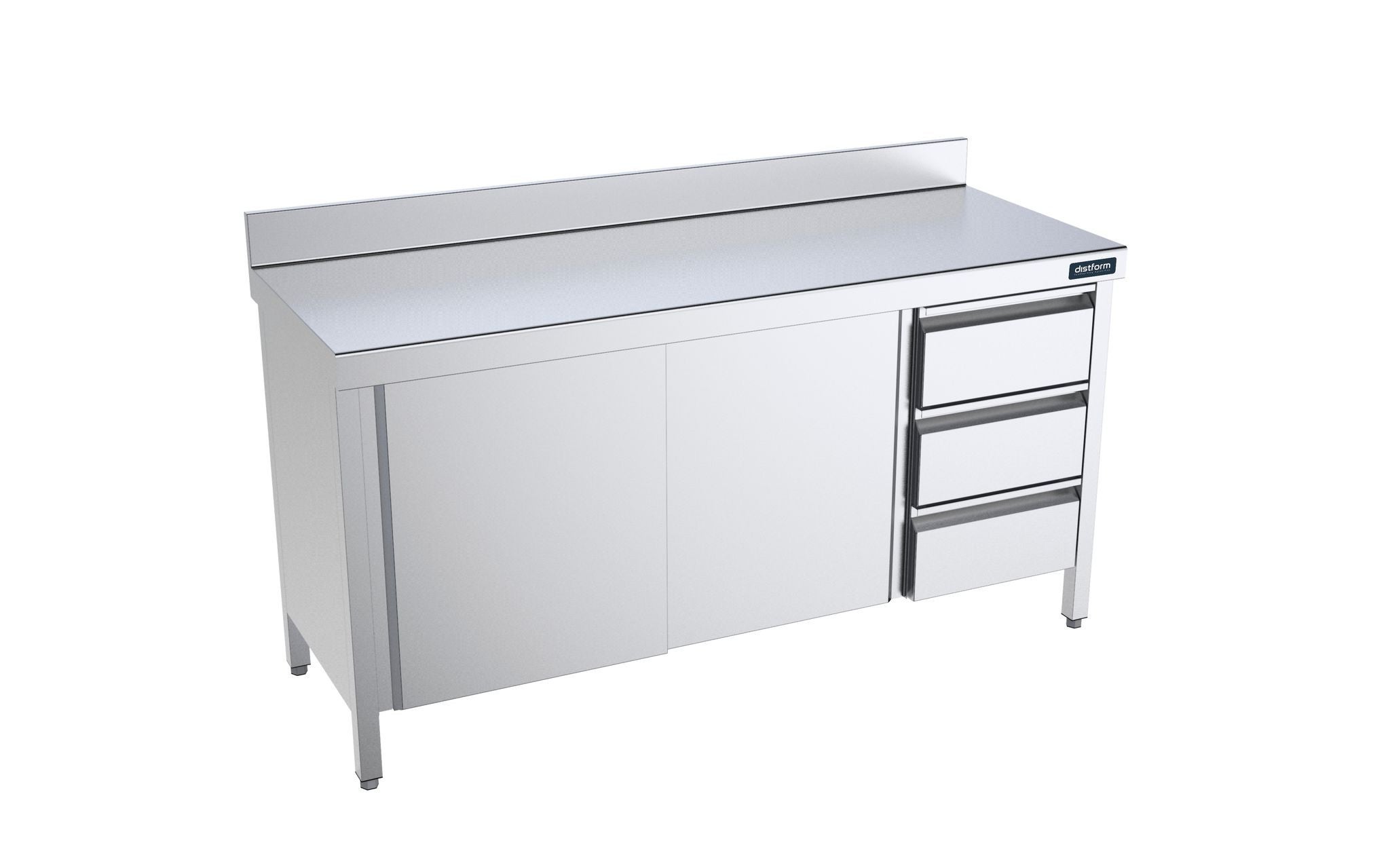 Table adossée 1600x900 avec 2 étagères- DISTFORM - FM290160