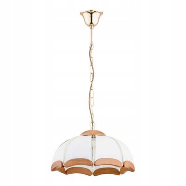 Lampa wisząca Sikorka biało-złota 1xE27x15W styl klasyczny wym: 65 x 32 x 32 cm metal Alfa