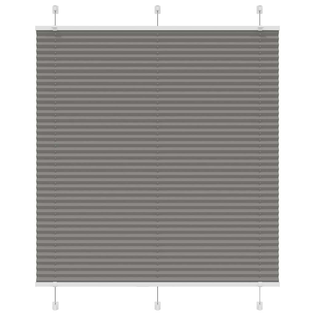 Store Plissé Doublé Anthracite 40 X 120 Cm - Store Fenêtre Pliable Avec Supports De Serrage - Opaque Et Thermique - Installation Sans Perçage