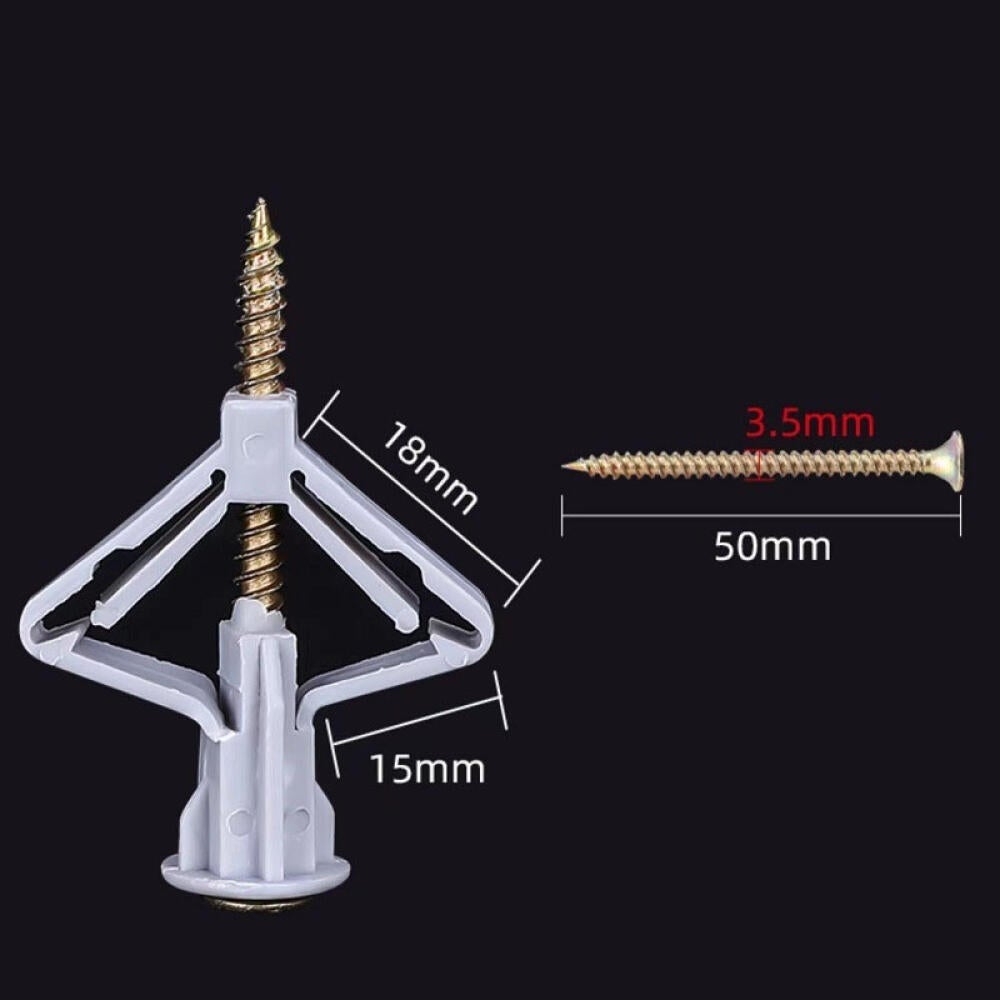 50 pezzi di tasselli per cartongesso, tasselli per cartongesso con viti, fissaggi per cartongesso e pareti cave - 2