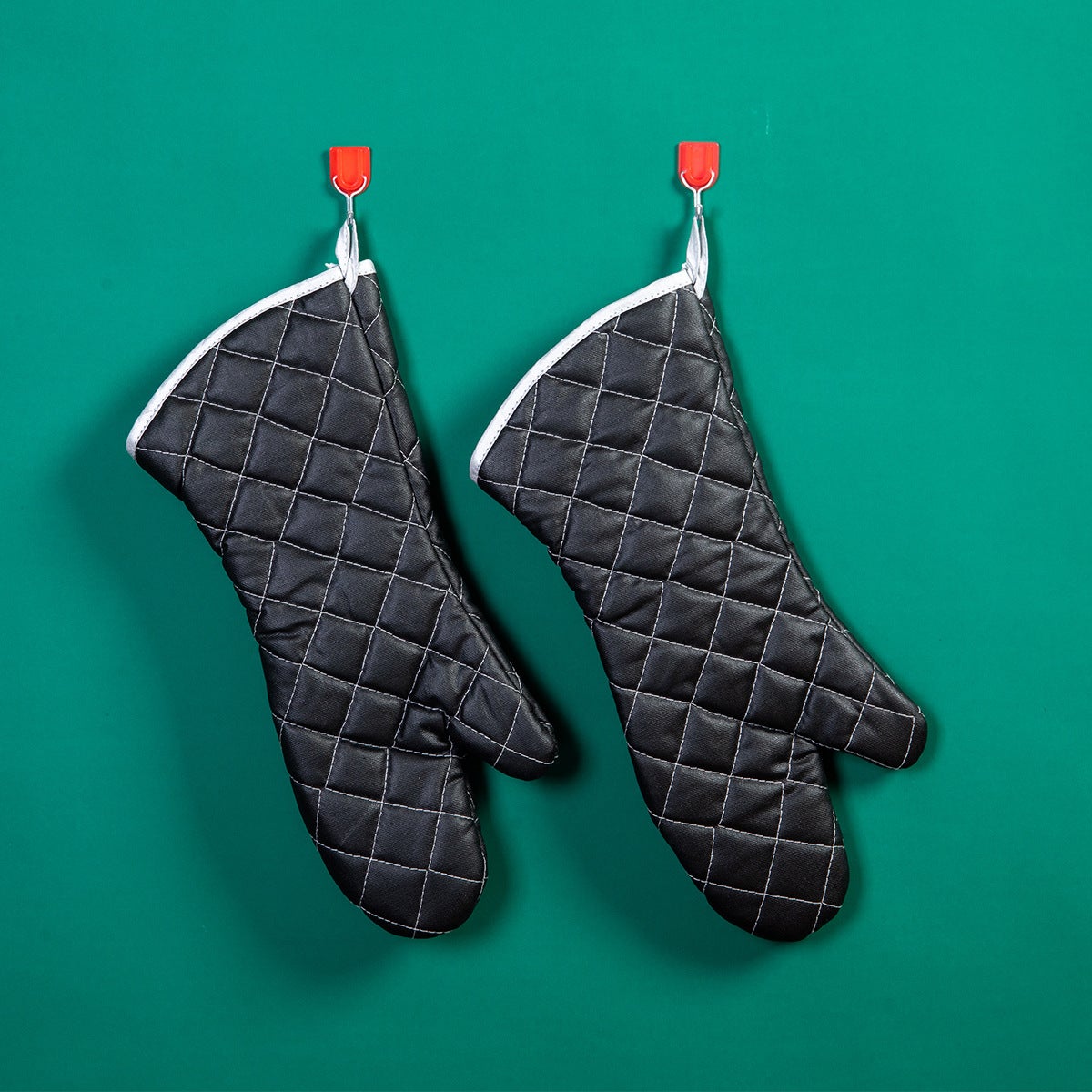 Gants de barbecue - Gants de cuisine - Gants résistants à la chaleur - Gants antidérapants et isolants thermiques - 1 paire, taille unique - 5