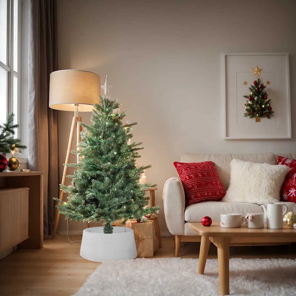 Couvre Pied Sapin Cdiscount Jupe De Sapin De Noël 90cm - Fausse Fourrure Blanche - Cache-pieds Décoratif - Velours Doux Jupe Sapin Noël