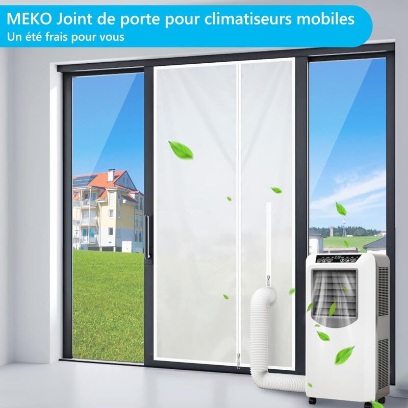 Joint de Porte pour Climatiseurs Mobiles, 90 210 cm Kit Calfeutrage Climatiseur Porte Fenetre, Facile à Installer Ne Nécessite Aucun Perçage - 2