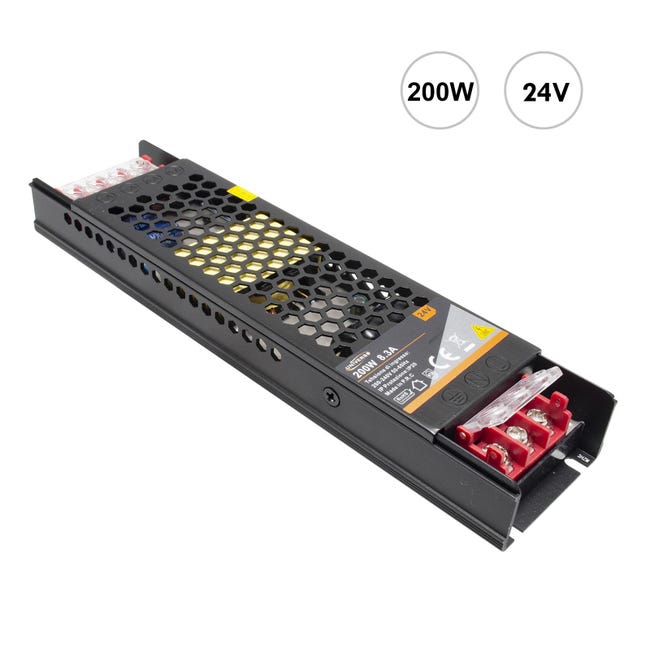 Transformateur LED 24 V 200 W, alimentation 8 A, driver LED AC 170-260 ...