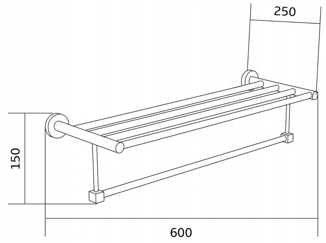 Mexen Remo półka na ręcznik, chrom - 7050720-00 - 2
