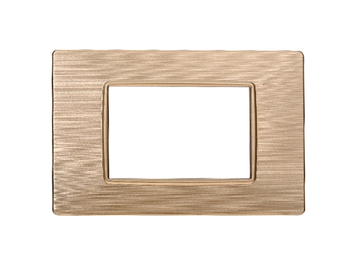 Placca Serie Starlight, 3 Moduli, Plastica, Oro, Compatibile Con Serie