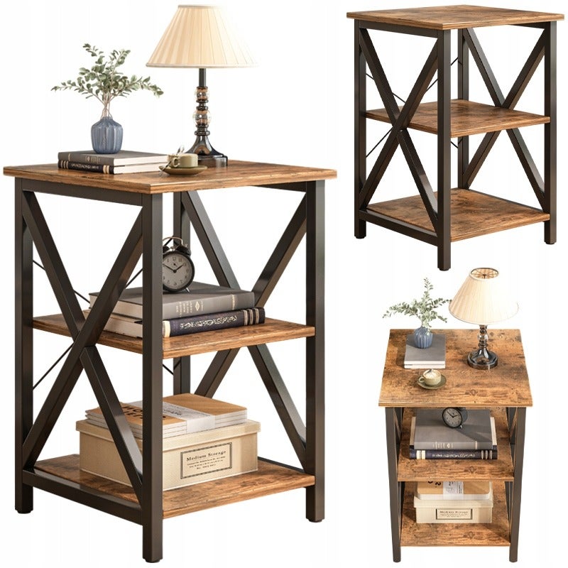 Stolik kawowy industrialny kwadratowy retro loft - 5