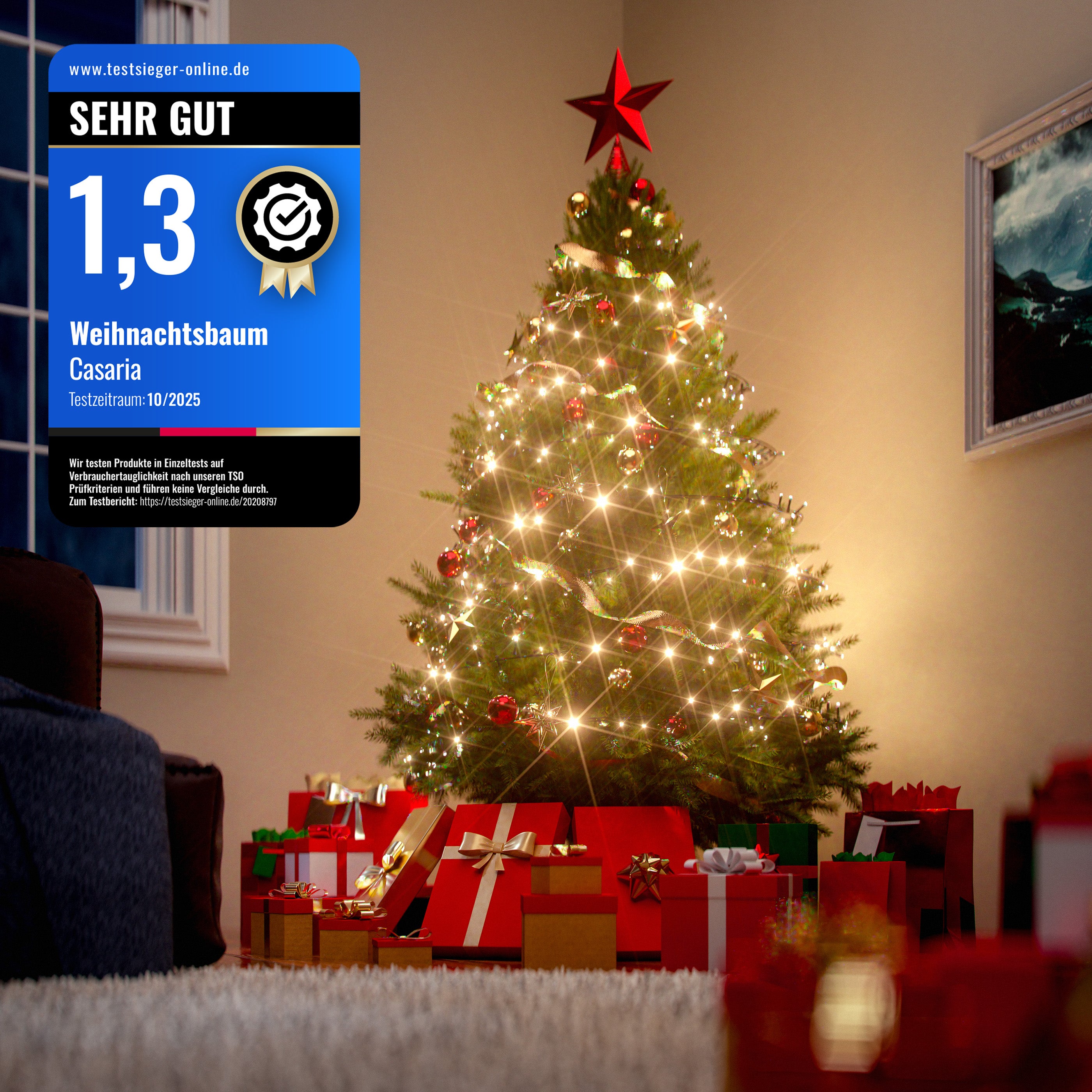 CASARIA® Sapin de Noël artificiel 150 cm vert pied métal 360 branches PVC décoration de noël montage rapide fêtes arbre réaliste réutilisable - 8