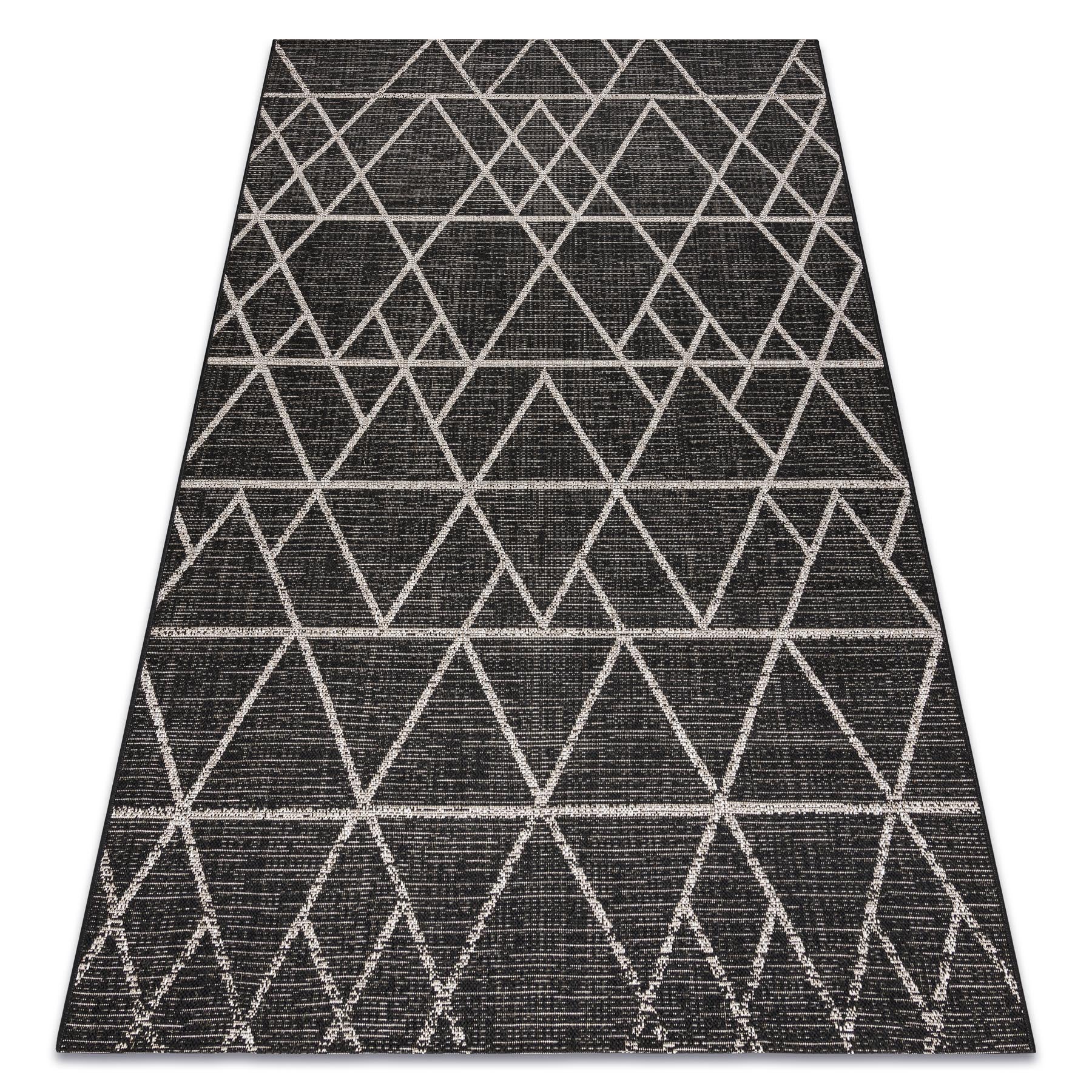 DYWAN SZNURKOWY SIZAL FLOORLUX 20508 black / silver TRÓJKĄTY 60x110 cm