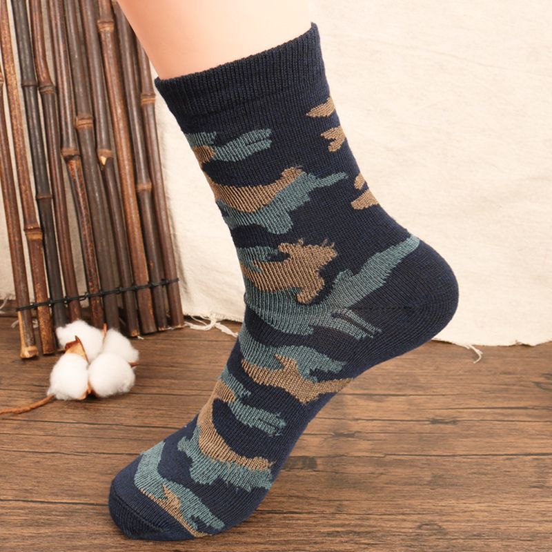 Lot de 10 paires de chaussettes camouflage homme, cadeau militaire, chaussettes de travail, vertes - 5