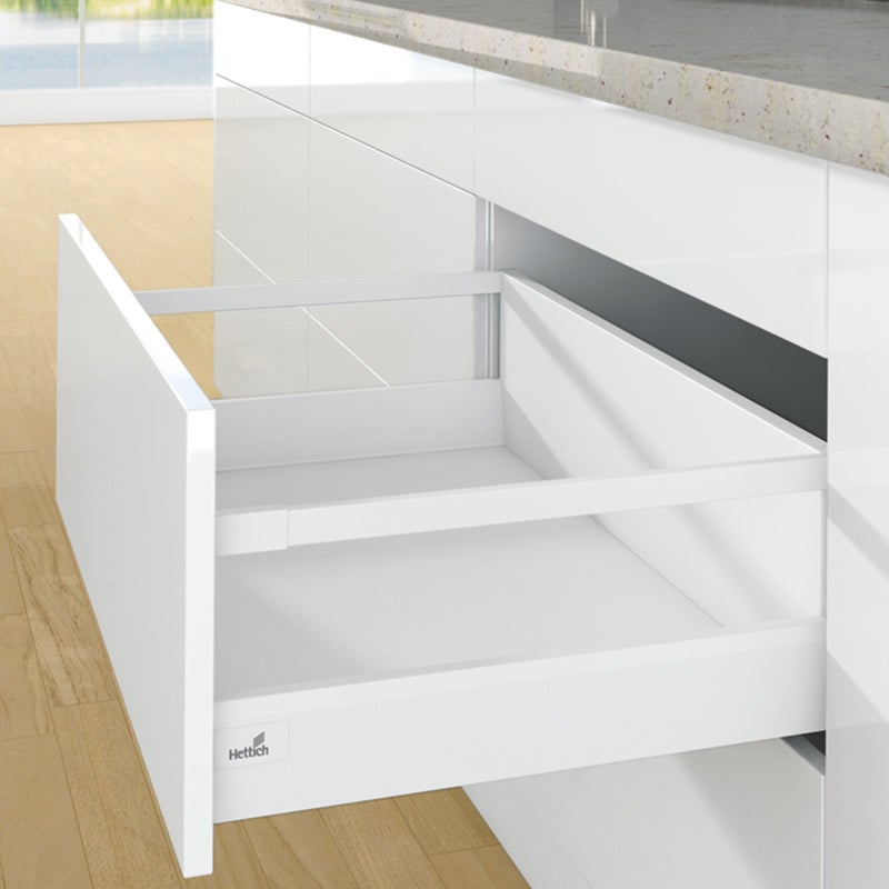 Kit tiroir casserolier avec bandeaux - hauteur 94 mm - arcitech - Décor : Anthracite - Longueur : 500 mm - HETTICH - 2