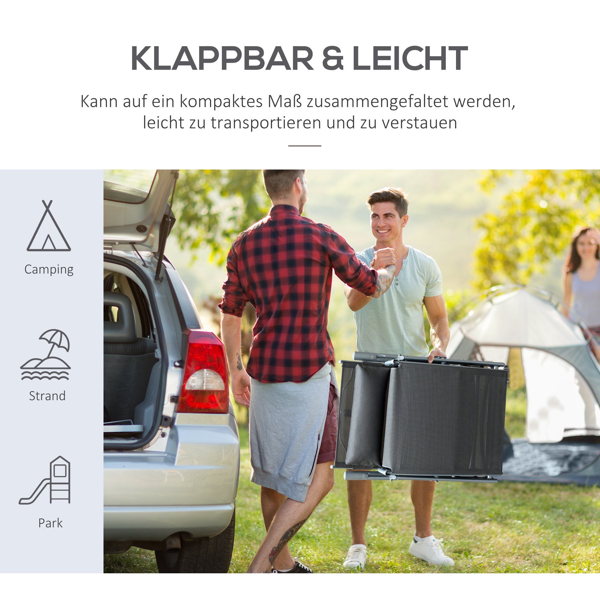 Transat pliant avec coussin, chaise longue avec dossier réglable 7 positions, supportant jusqu'à 165 kg, idéal pour le jardin, les vacances - 6