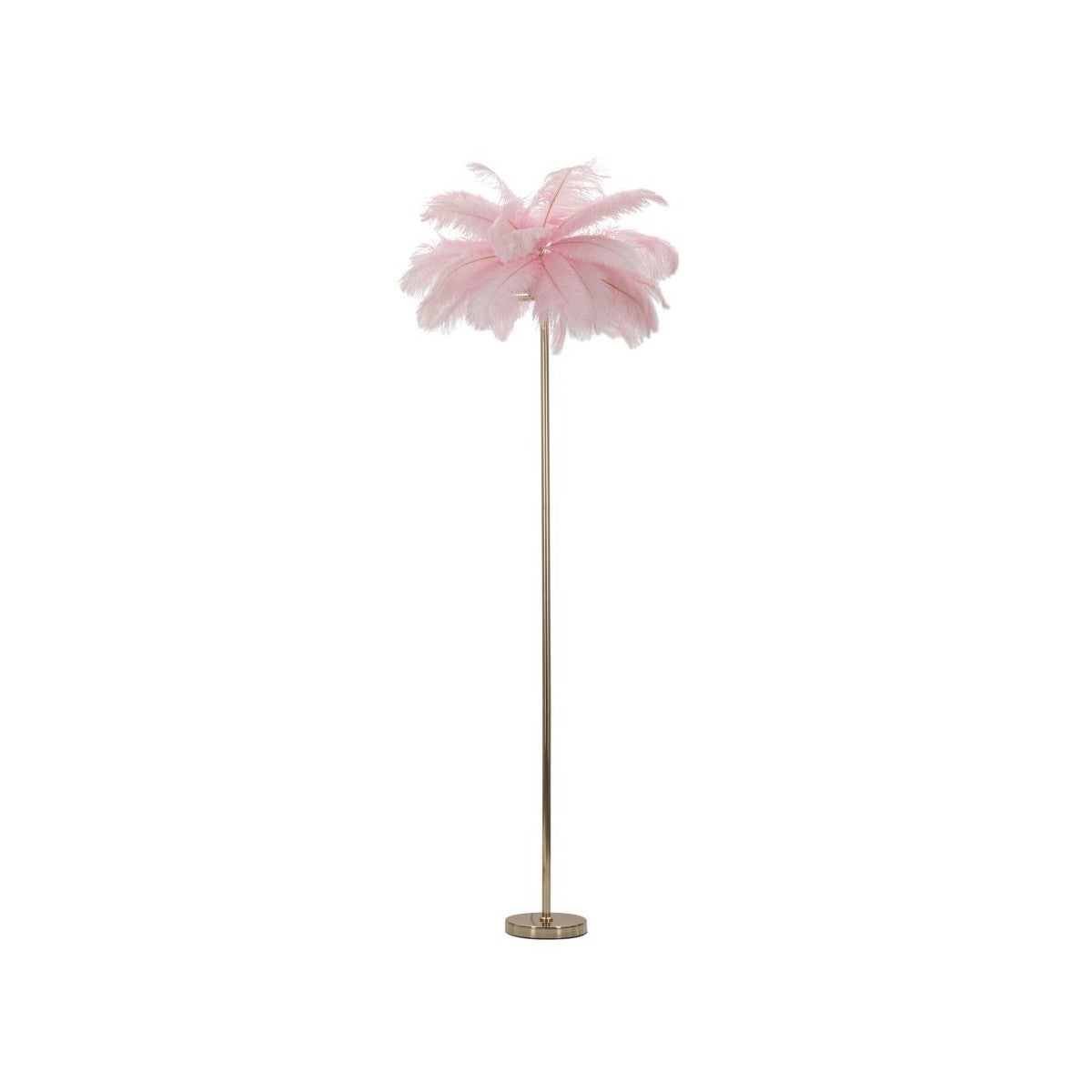 Lampa podłogowa z kloszem z piór i 3 punktami świetlnymi h160cm Palm L