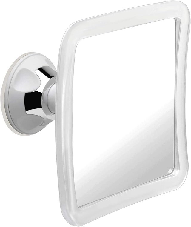 Miroir de douche à ventouse avec grossissement, petit miroir de salle de bain incassable, 16 cm x 16 cm, grossissement x10