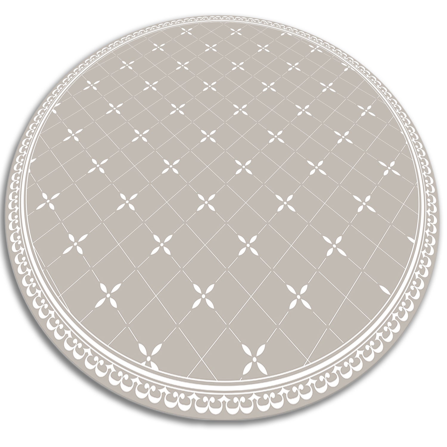 Dywanik winylowy okrągły, delikatne krzyżyki subtelny minimalistyczny wzór 60x60 cm – Tulup