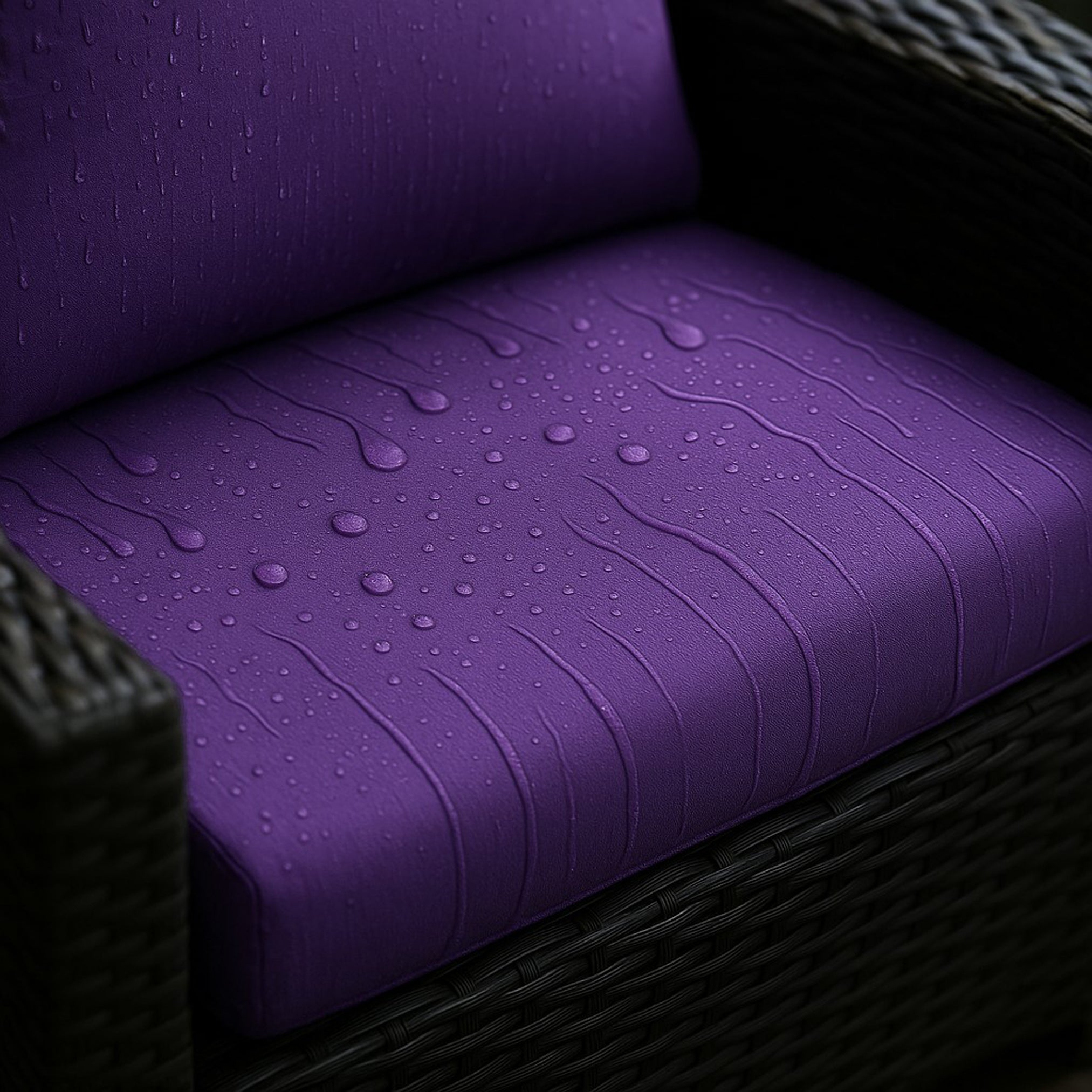 Cuscino per sedia in polyrattan 56x52x7cm Set da 4 cuscini per sedia- Cuscino per poltrona da giardino Viola/ cuscino schienale seduta per esterni - 7