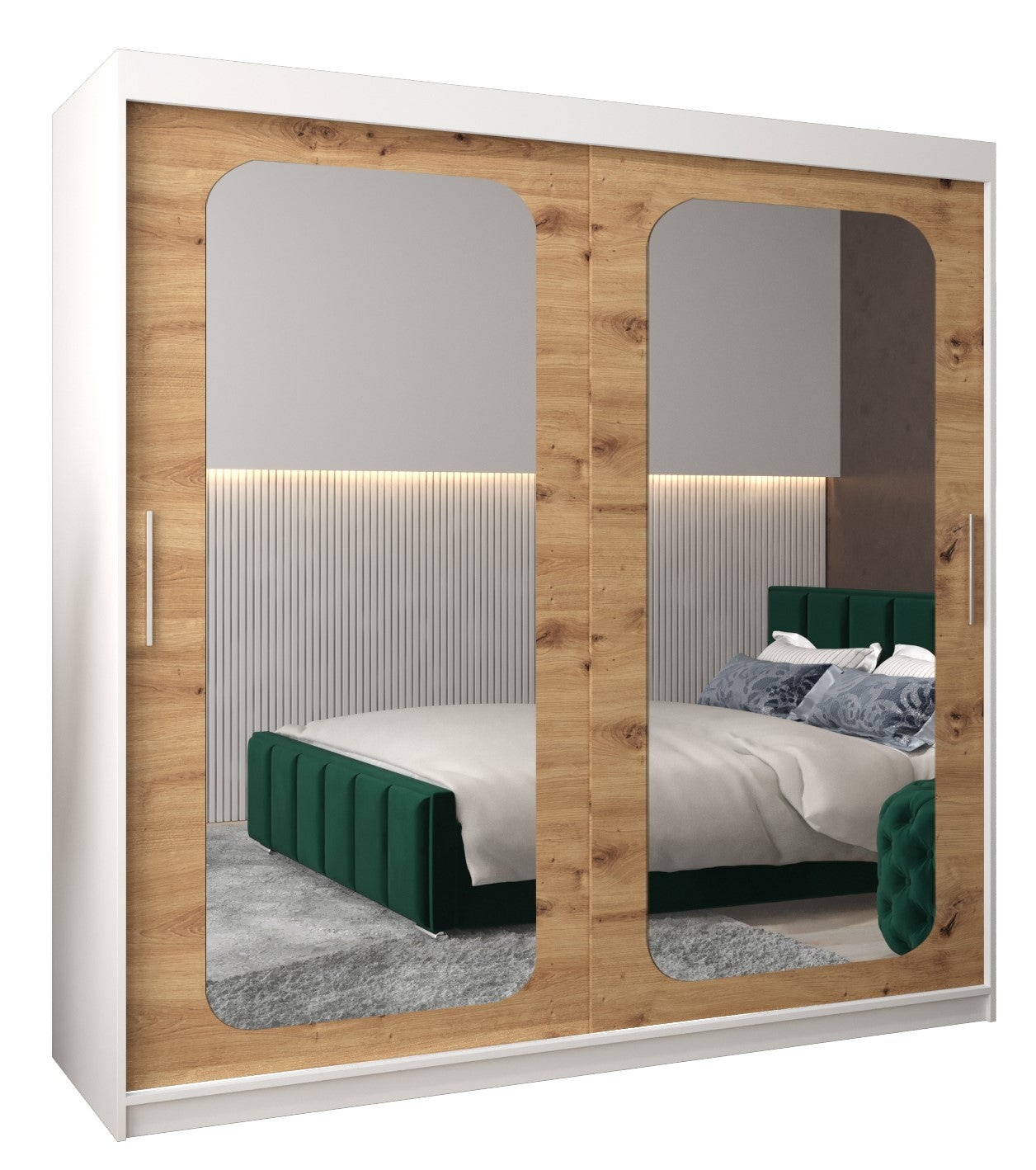 Szafa przesuwna garderoba PROMO T3 200 x 62 x 200 cm Biały + Artisan - Abiks Meble