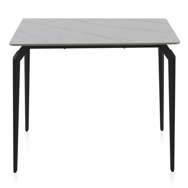 Vida Designs Tavolo Da Pranzo 4 Posti – Moderno Con Gambe A U In Metallo Nero (Rovere)