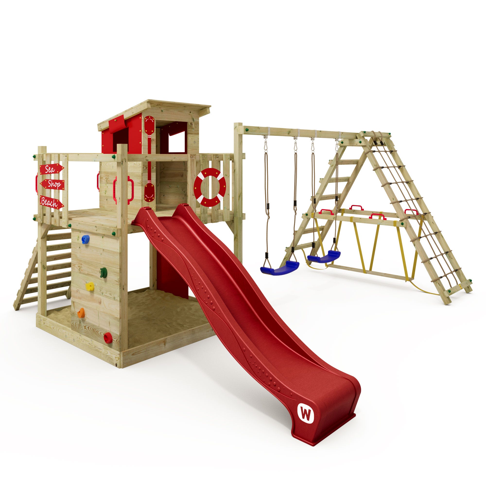 Le Cadeau Parfait WICKEY Aire De Jeux Portique Bois Smart Trip Avec Balançoire Et Toboggan Rouge Maison Enfant Sur Pilotis Avec Bac à Sable, échelle D'escalade & Accessoires De Jeux pour Le Cadeau Parfait WICKEY Aire De Jeux Portique Bois Smart Trip Avec Balançoire Et Toboggan Rouge Maison Enfant Sur Pilotis Avec Bac à Sable, échelle D'escalade & Accessoires De Jeux pour