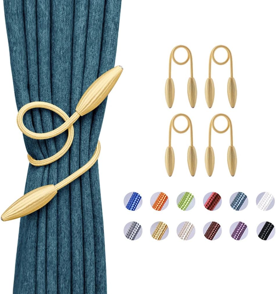 Newsmy Fermatenda a forma di foglia, 4 fermatende dorati per tende, fermatende in metallo e fermatende decorativi, per casa e ufficio Newsmy Fermatenda a forma di foglia, 4 fermatende dorati per tende, fermatende in metallo e fermatende decorativi, per casa e ufficio
