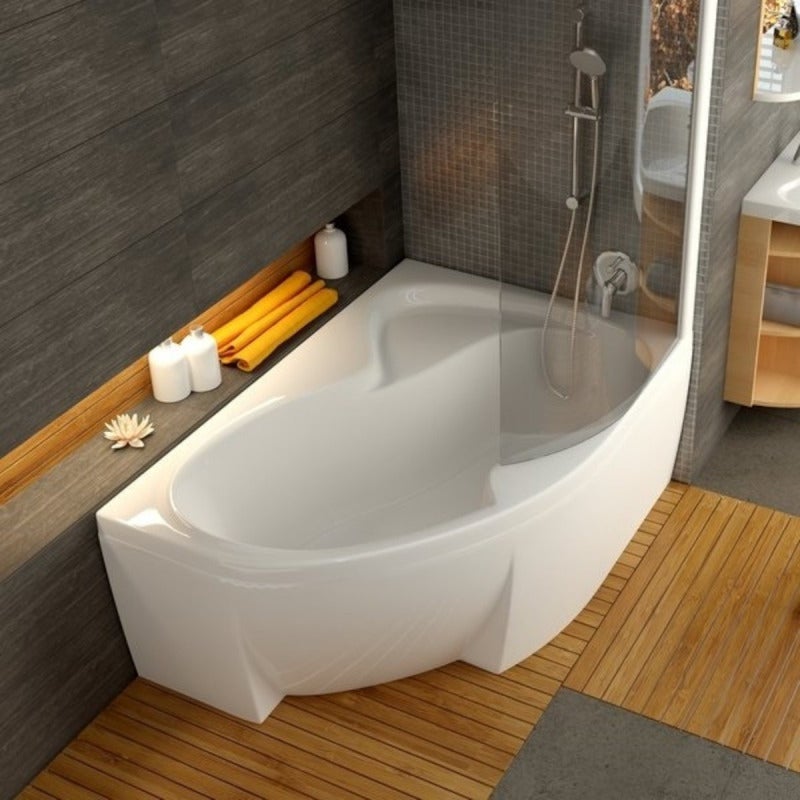 Rosa II 160 x 105 cm Baignoire d'angle orientation droite en acrylique, sans pieds, blanc (CL21000000) - 2