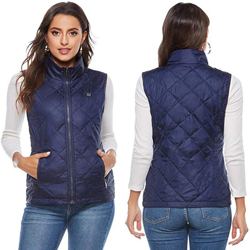 Gilet chauffant femme 4 zones chauffantes, veste chauffante cou - 2