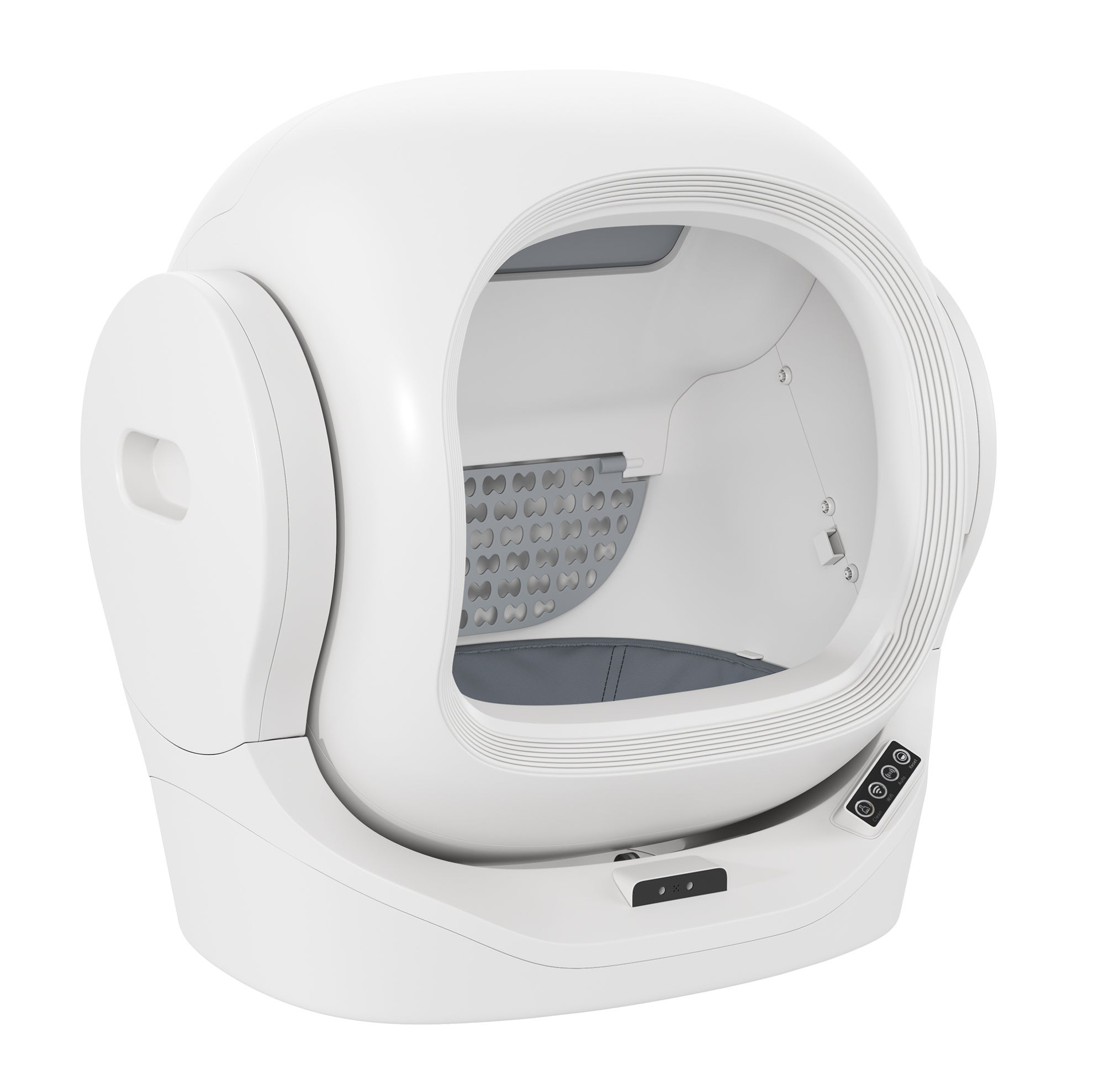 Caixa de areia automática para gato 51.5x45.5x56.5 cm autolimpante, controlo por aplicação ABS e PC branco - 6