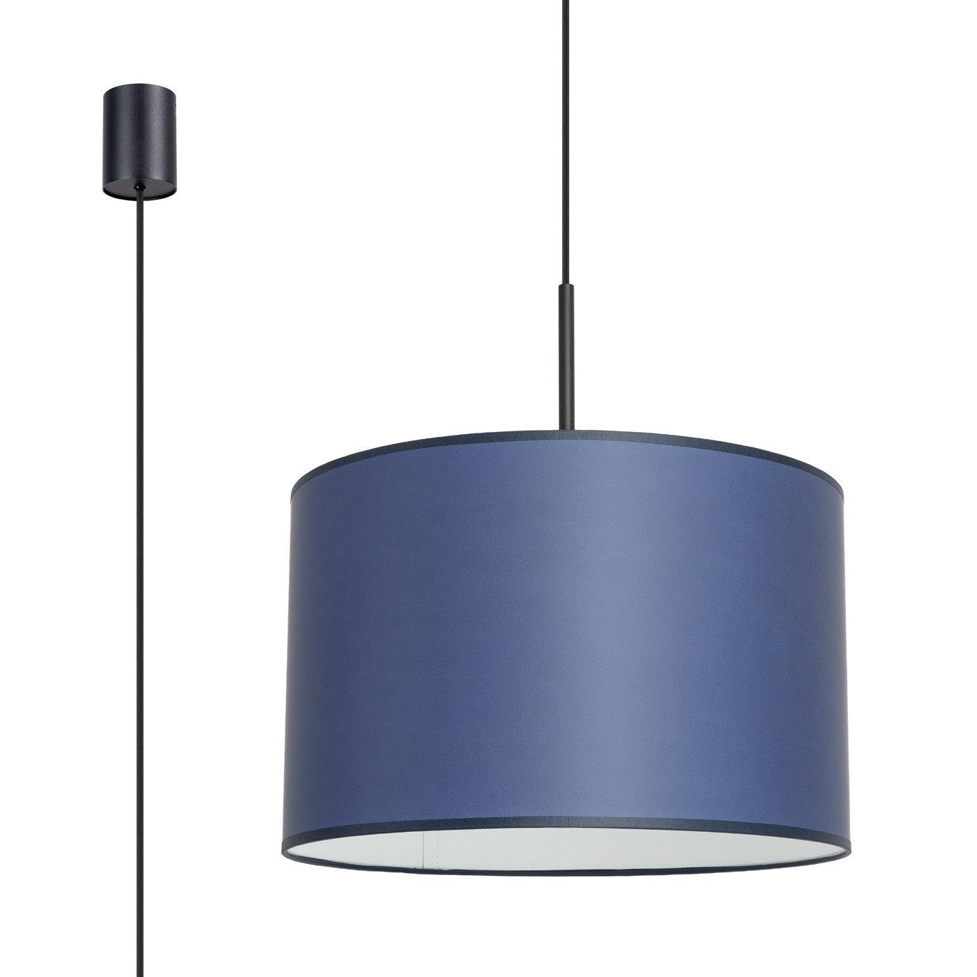 Lampa sufitowa z abażurem NEVIA granatowo-czarna 1xE27x40W tworzywo sztuczne wym:137x40x40cm IP20 Sollux Lighting
