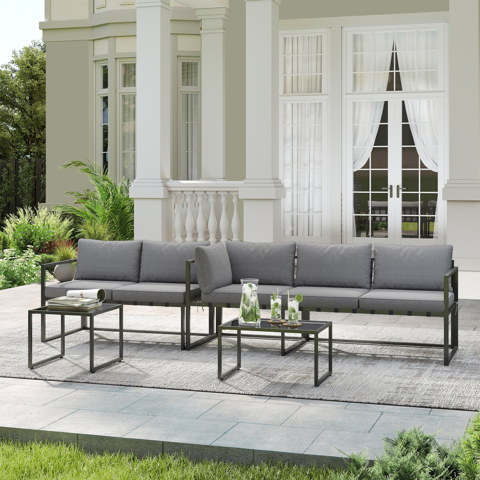 Salon de jardin extérieur Acier Outsunny - 9