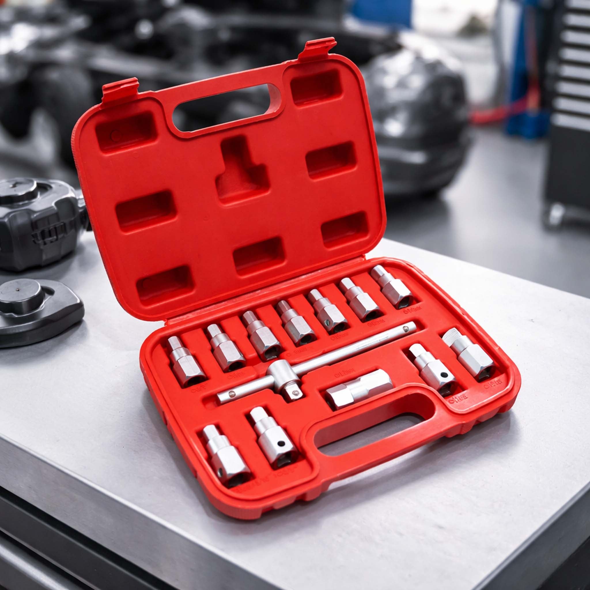 Coffret de douille de vidange 12 pièces Kit de clés Outil pour Huile de voiture et - 8