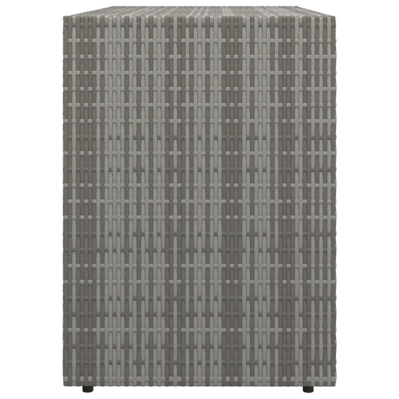 vidaXL Mobile Portaoggetti da Giardino Grigio 100x55,5x80cm Polyrattan - 5