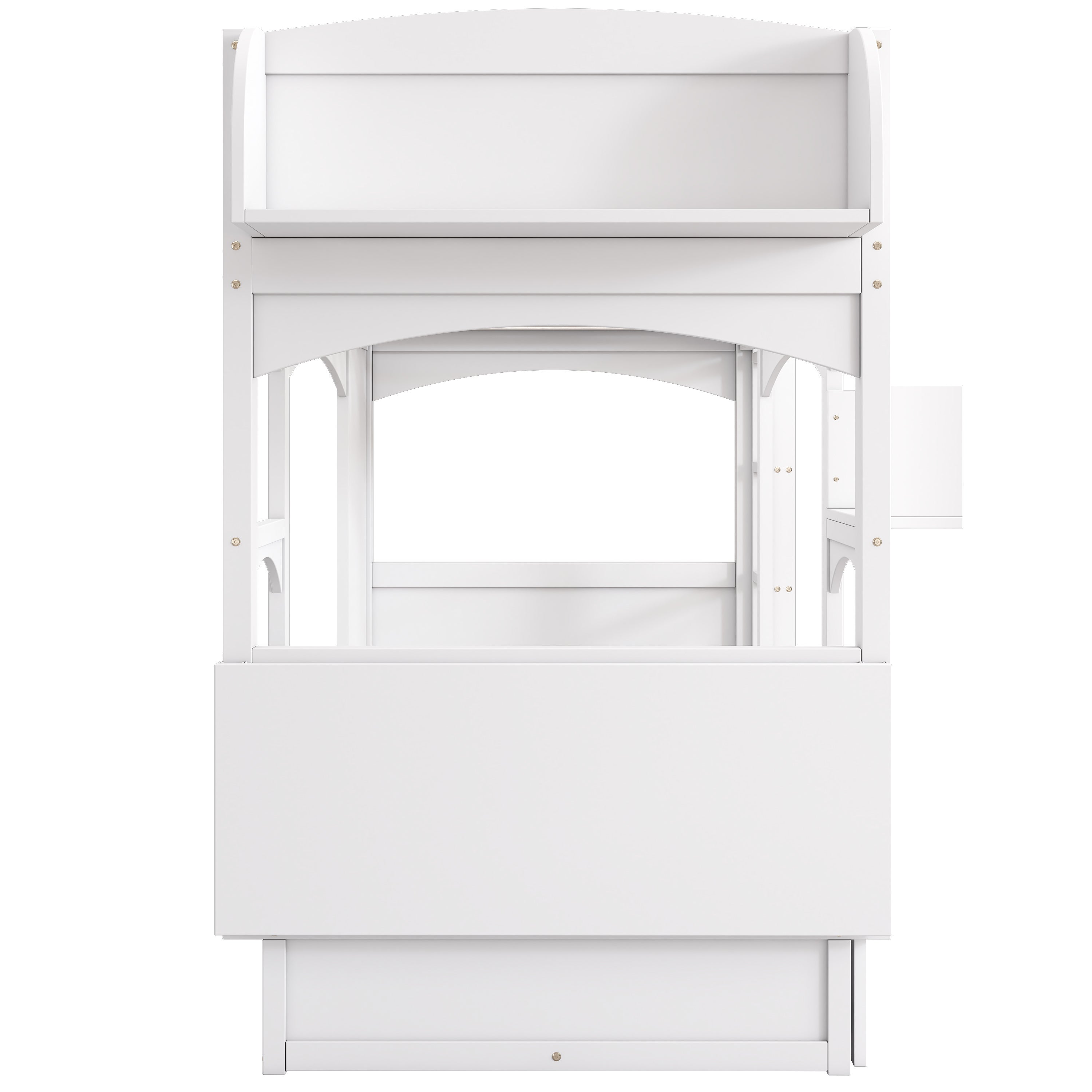 Lit superposé enfant multifonction 90x200 cm avec bureau rabattable et étagère,Échelle,2 tiroirs de rangement,blanc(sans matelas) - 7