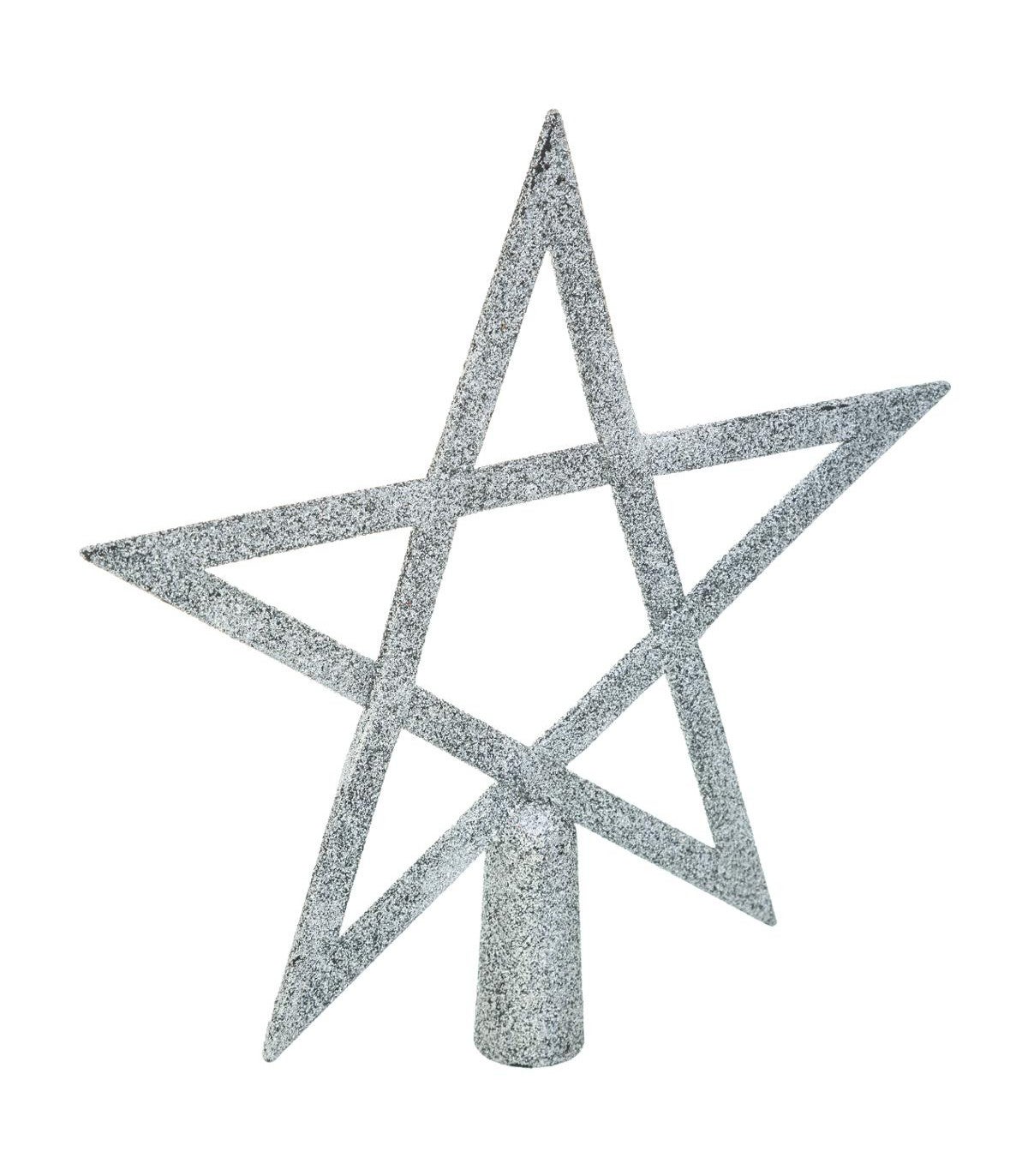 Déco Sapin De Noël Cimier Étoile Polaire En Métal Champagne Pailleté