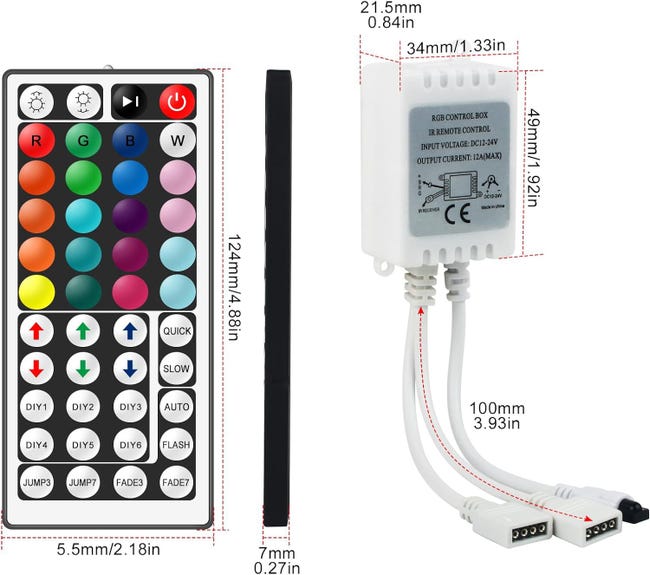 Controller Dimmer RGB Telecomando Touch RF 12-24V 18A Per Striscia LED 5050 Rgb - Foto 2