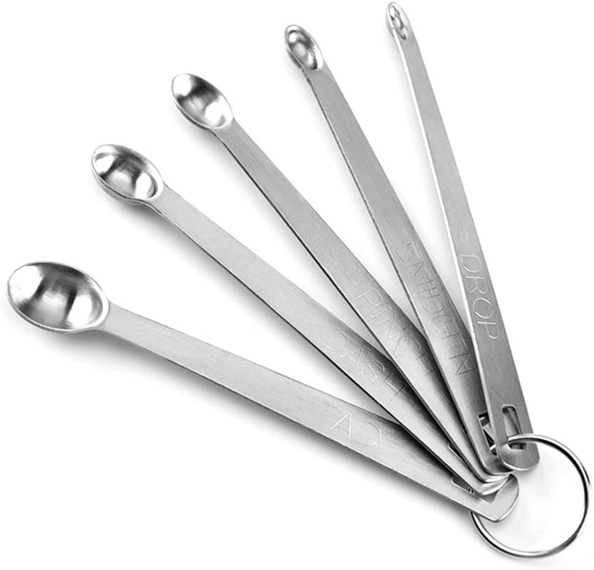 Set 5 Cucchiai Dosatori In Acciaio Inox - Mini Misurini Per Spezie