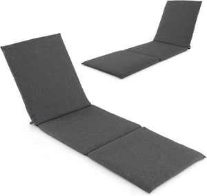 Coussin De Chaise Longue Pliable – Anti-dérapant, épais, Confortable, Pour Jardin Ou Terrasse, Gris