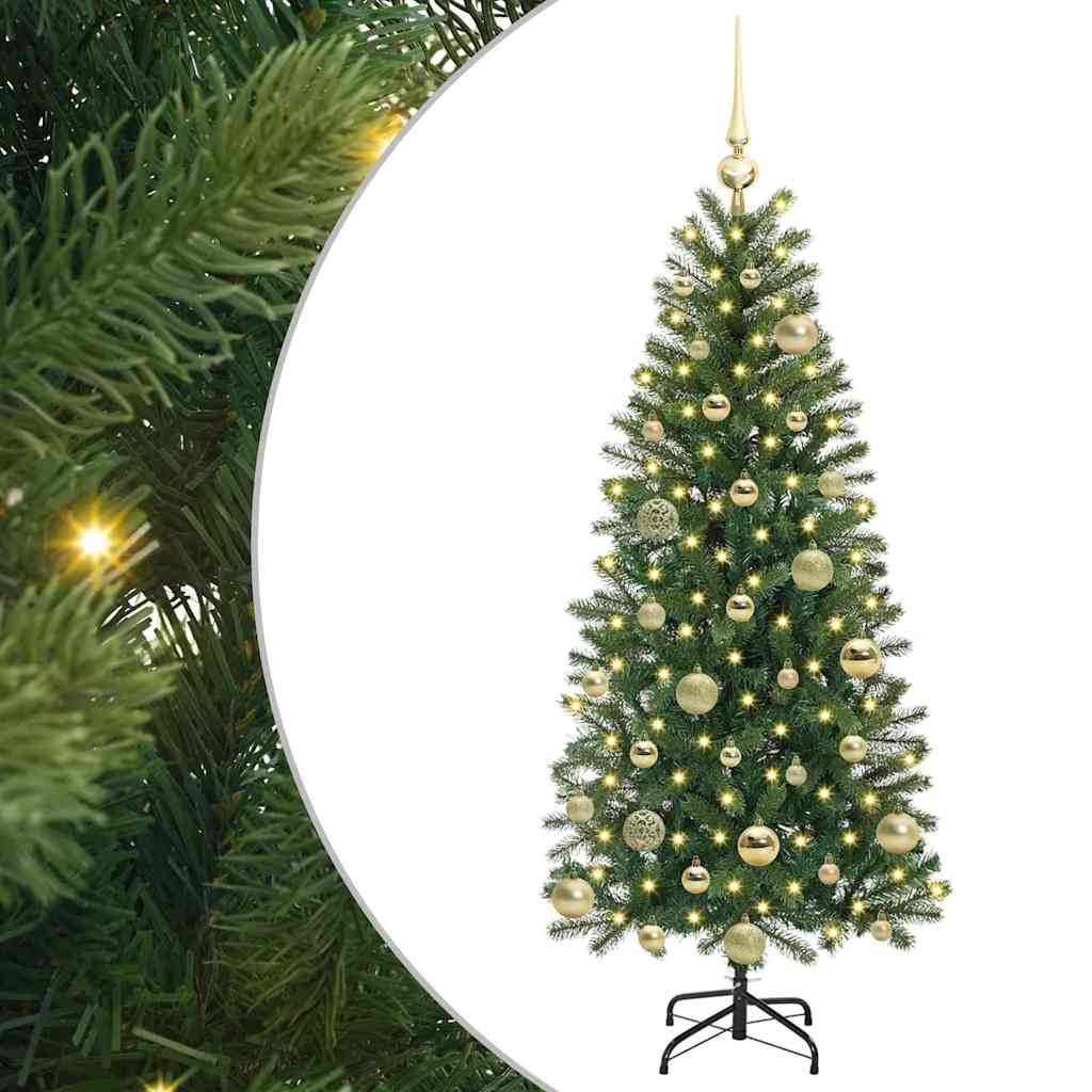 Sztuczna choinka z 150 diodami LED Zielony 120 cm PE i PVC