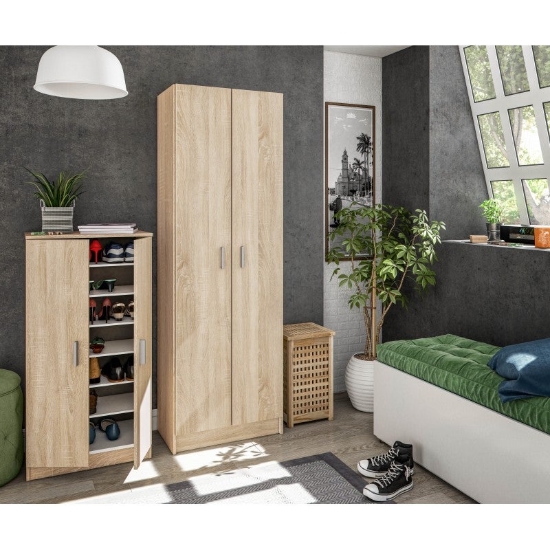 Armoire à chaussures FIONA 2 portes (30 Paires) L55 cm x H108cm - Bois - 7
