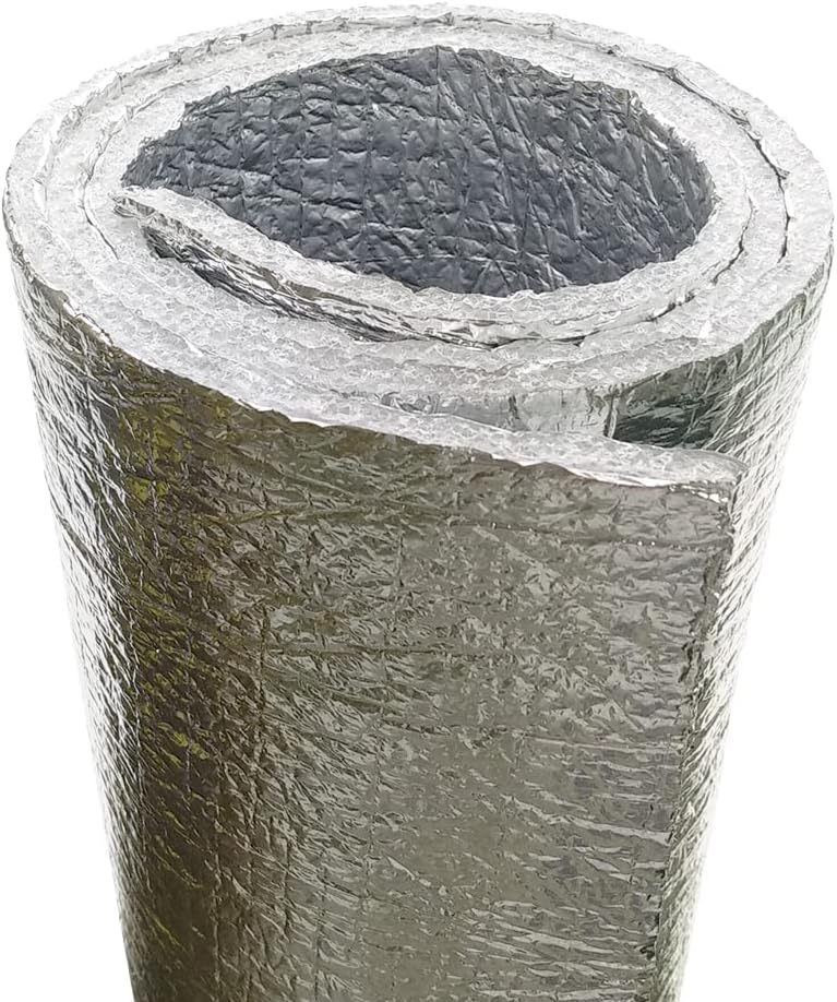 Isolation thermique 100 % aluminium avec mousse (5 m x 1,20 m) - Isolation pour maisons, porches, radiateurs, caravanes et fourgons - 8