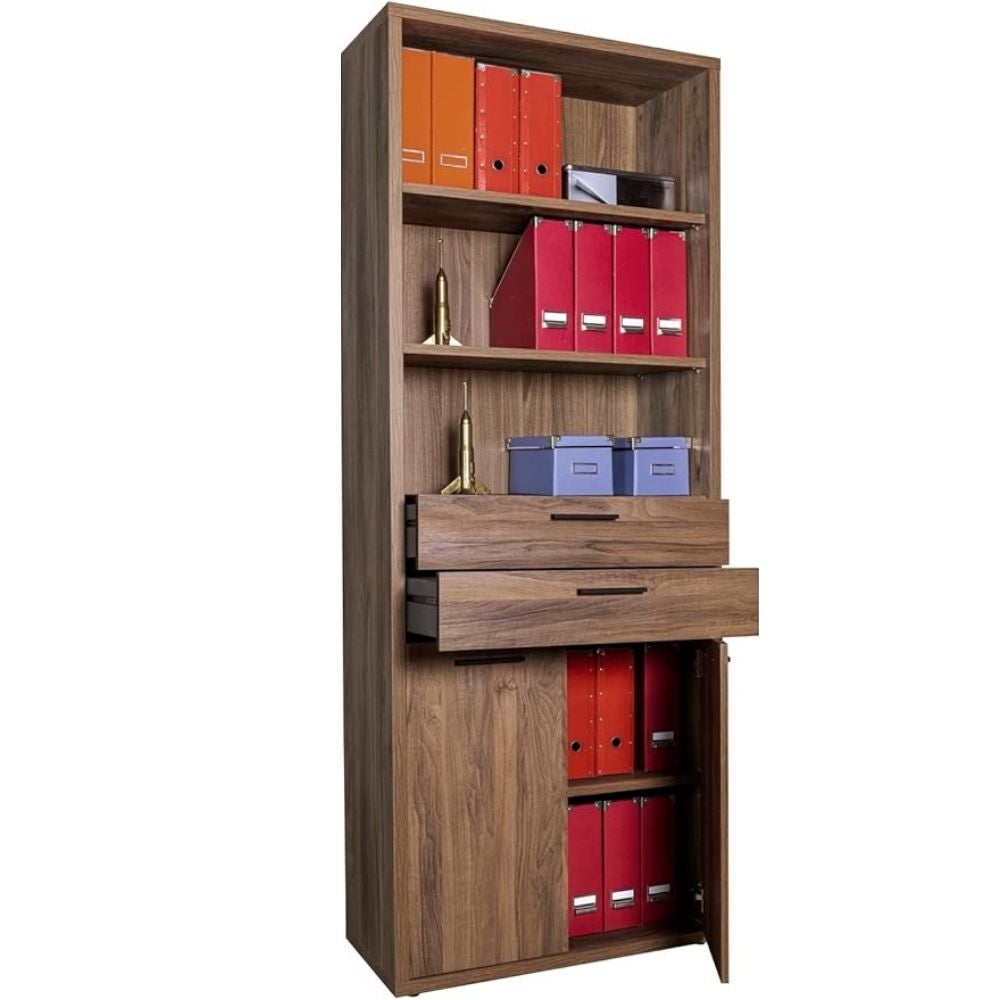 Armoire de rangement en bois à deux portes avec serrure pour bureau à domicile, 80 x 80 x 40 cm, couleur bois