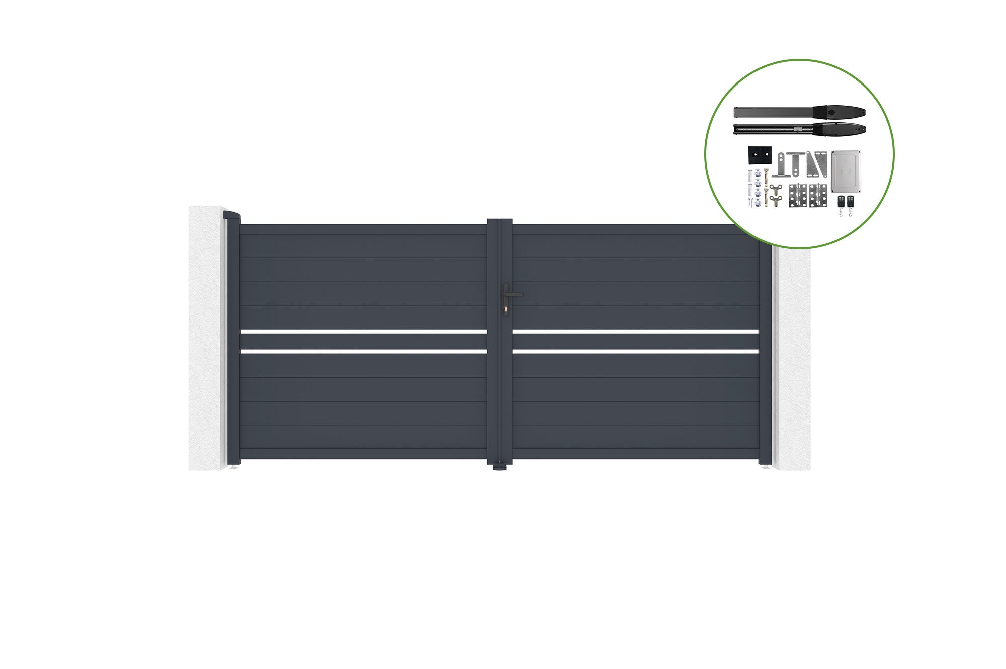 Brama skrzydłowa 3,5m CIMONE H.160cm aluminiowa + napęd HICKER B200