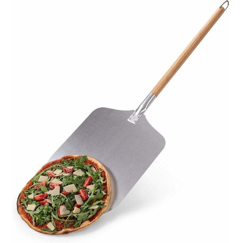 Pala de pizza de 30 cm, spatulă profesională pentru copt autentic, pala de pizza din aluminiu și lemn