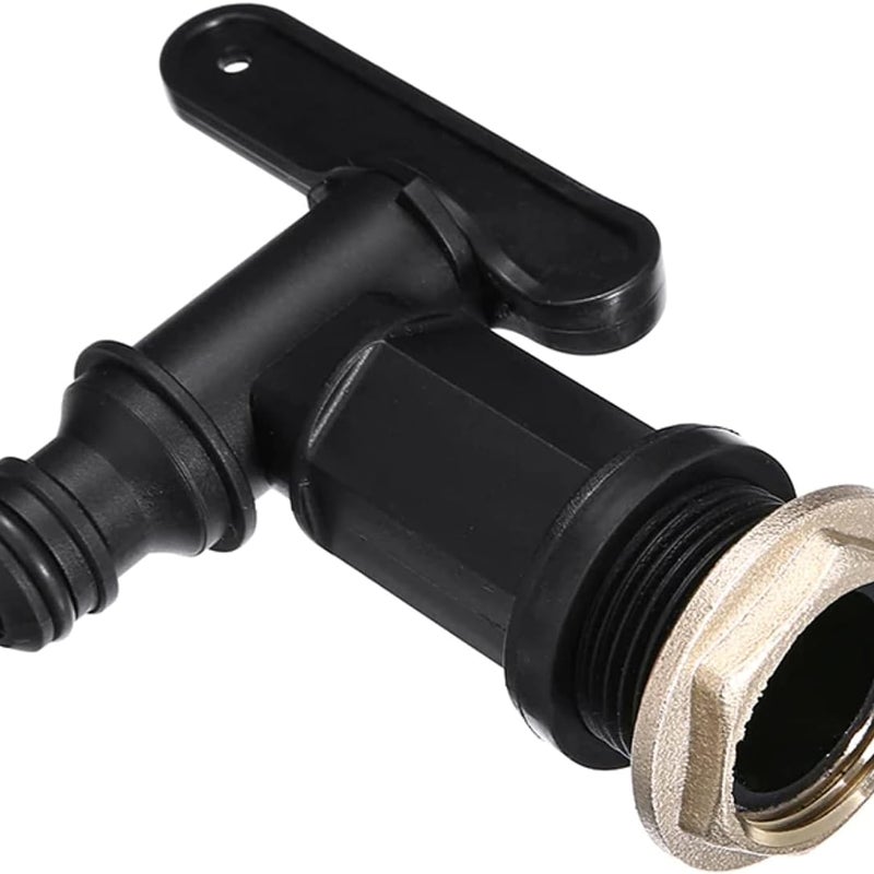 Kran do zbiornika 3/4" - Plastikowy łącznik do węża ogrodowego, wymienny kran do wiader ogrodowych, browarów i zbiorników domowych - Szczelny i t
