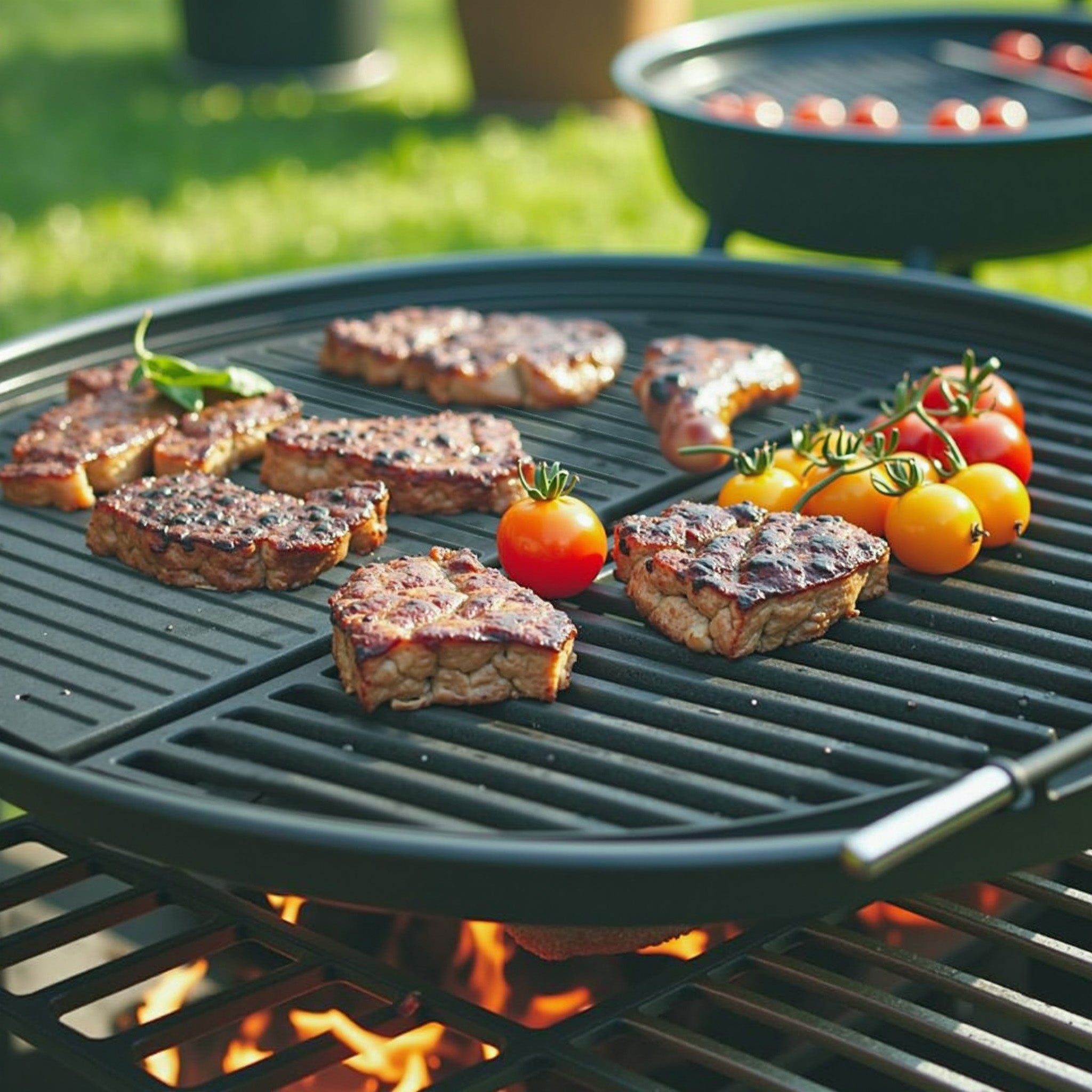 Plaque de gril BBQ semi-circulaire – 55 x 26,5 x 1,5 cm – en Fonte – Barbecue Charbon de bois ou à gaz – Grillade Cuisson – Terrasse Jardin… Wiltec... - 8