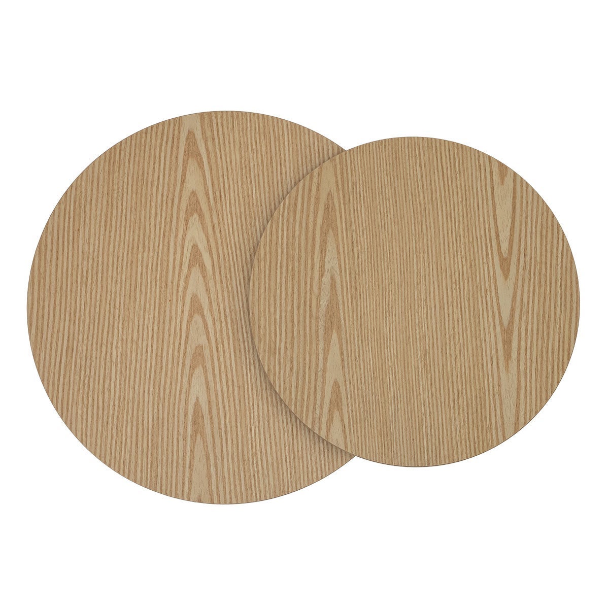 Ensemble de 2 tables rondes de nidification en MDF dans un ton naturel CasaSelección - 5