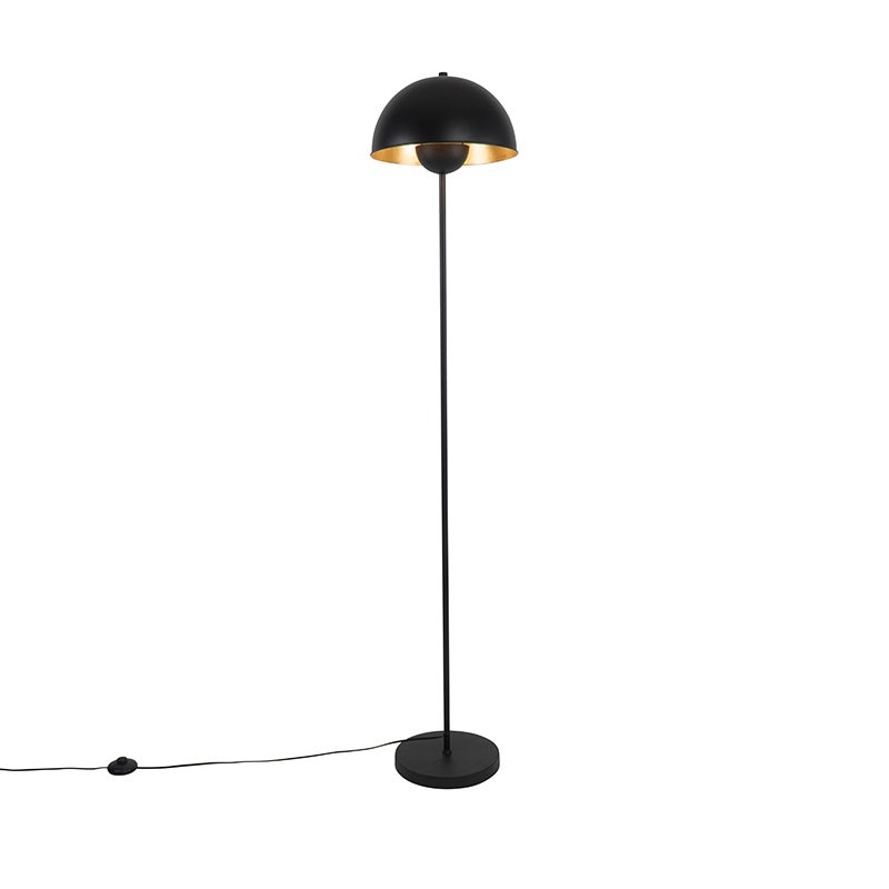 Industrialna lampa podłogowa czarna ze złotem 160 cm - Magnax
