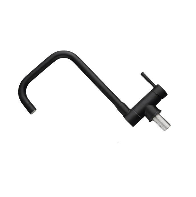 Czarny składany kran kuchenny, składany kran kuchenny z 2 opcjami strumienia, kran kuchenny podokienny z obrotem o 360°